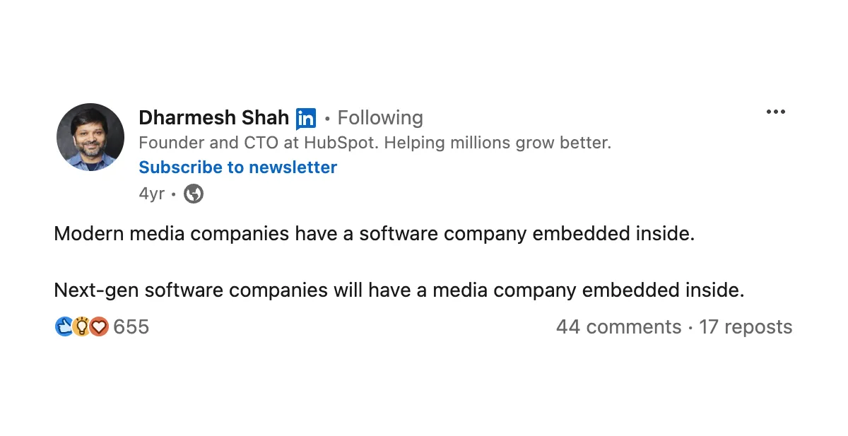 Dharmesh Shah Post Dharmesh Shah Post